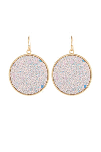 Thumbnail for Riah Fashion - Disc Sequin Leather Drop Earrings - 8 COLORS -