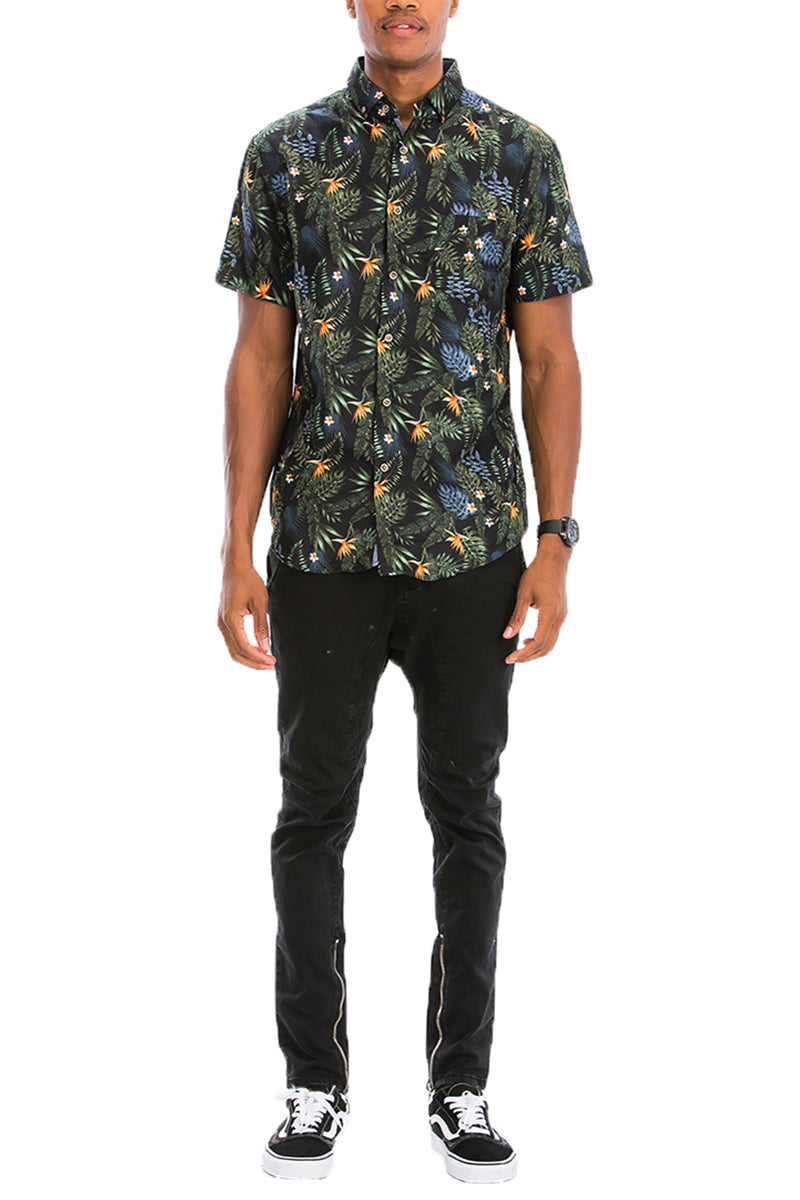 WEIV - Digital Print Hawaiian Short Sleeve Shirt -