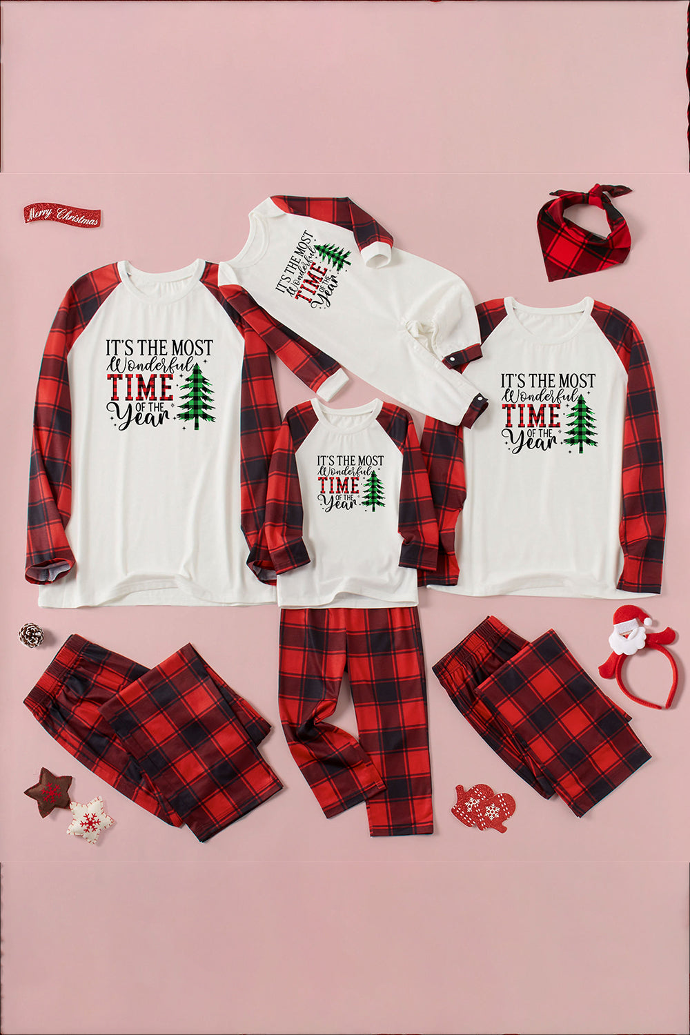 Slogan Graphic Top and Plaid Pants Set - T - SOLD BY SIZE / 2 PCS. - 4 SIZES -