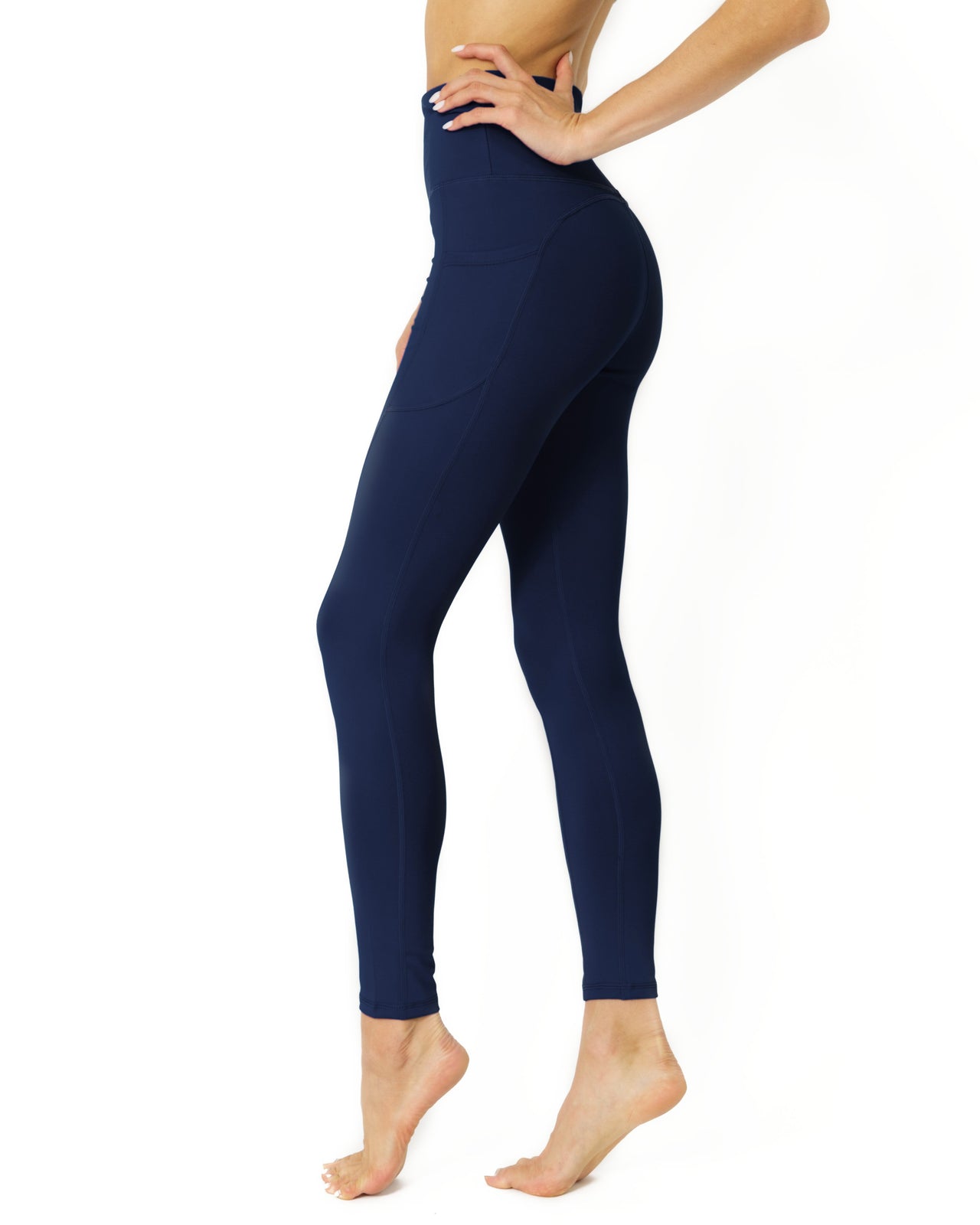 Savoy - High Waisted Yoga Leggings with pocket - Navy Blue - 1 COLOR -