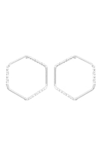 Thumbnail for Open Hexagon Post Earrings - 2 FINISHES -