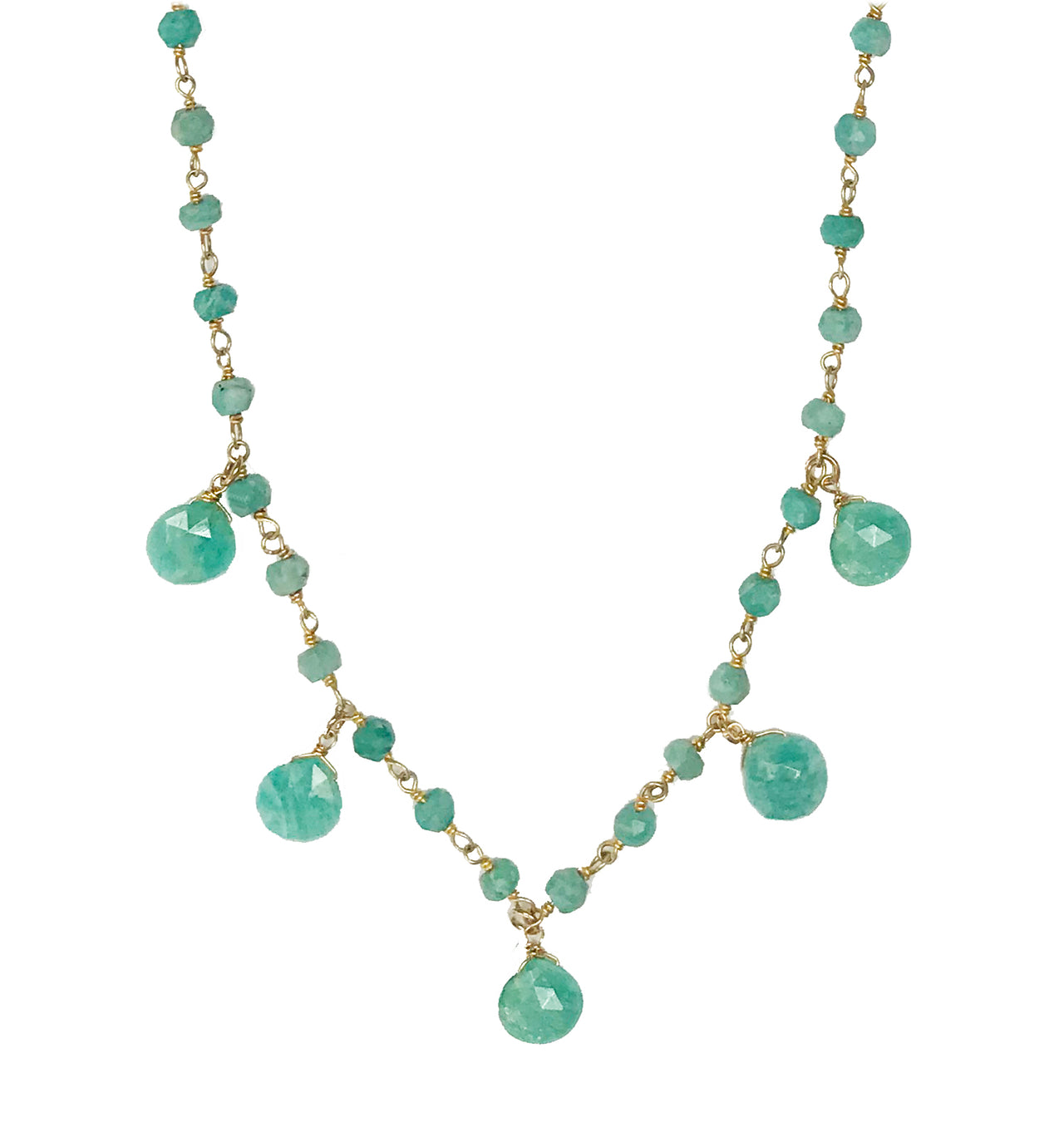 Gena Myint - Amazonite Droplet Vermeil Necklace -