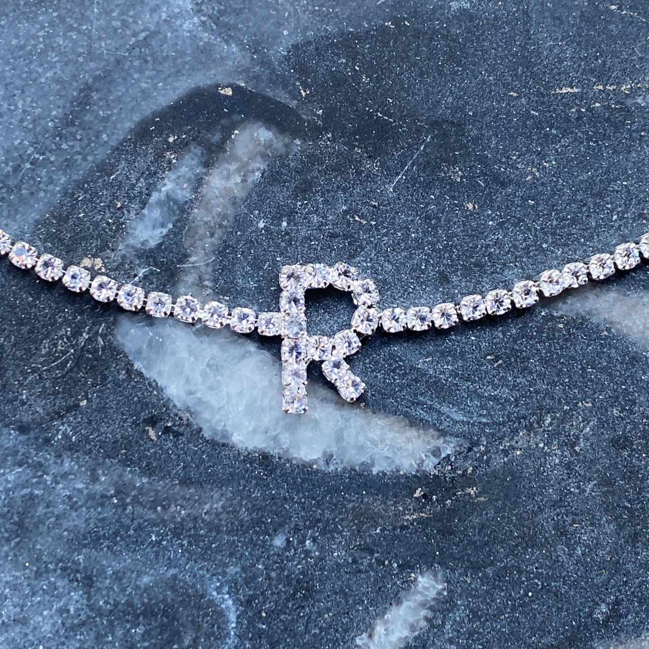 Sparkly Initial Anklet - 15 LETTERS -