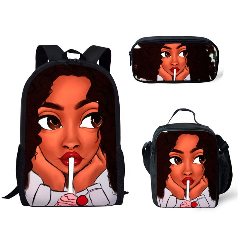 Back to School Backpack - Girl & Bubble gum plus 37 more, different faces - 3Pcs/Set School Bags for Girls - [10-15 DAY DELIVERY] - 38 DIFERRENT FACES -