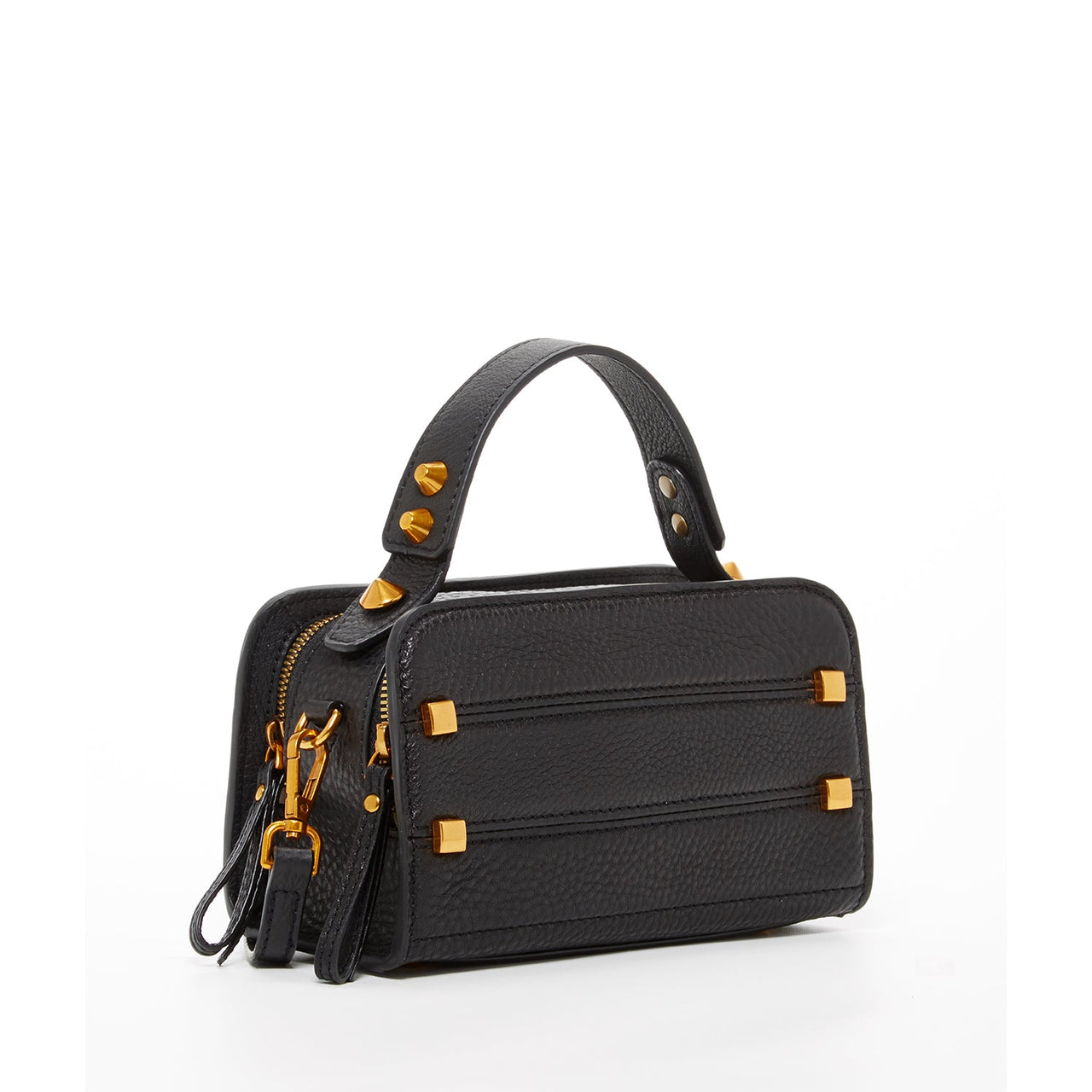 Black Leather Crossbody Bag -