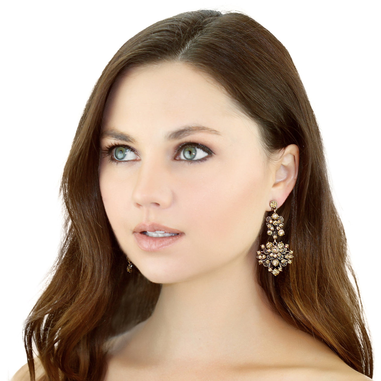 KRISTIN PERRY - Floral Gem Earrings - 2 FINISHES -