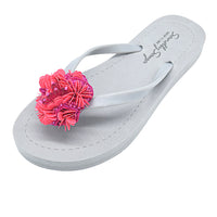 Thumbnail for SAND BY SAYA N.Y. - Pink Noho Flower- Embroidered Flat Flip Flops Sandal - 5 COLORS -