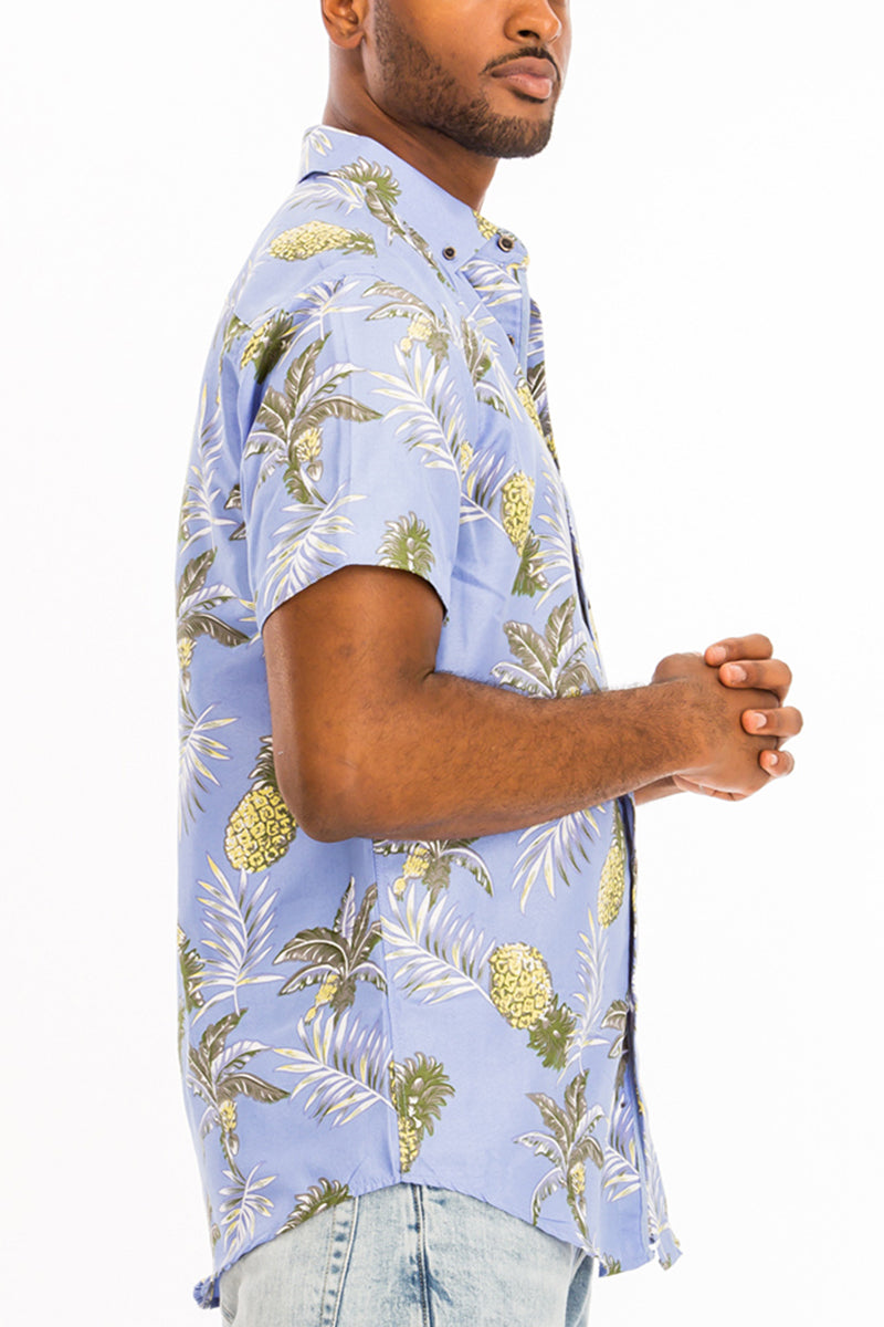 WEIV - Digital Print Hawaiian Short Sleeve Shirt -