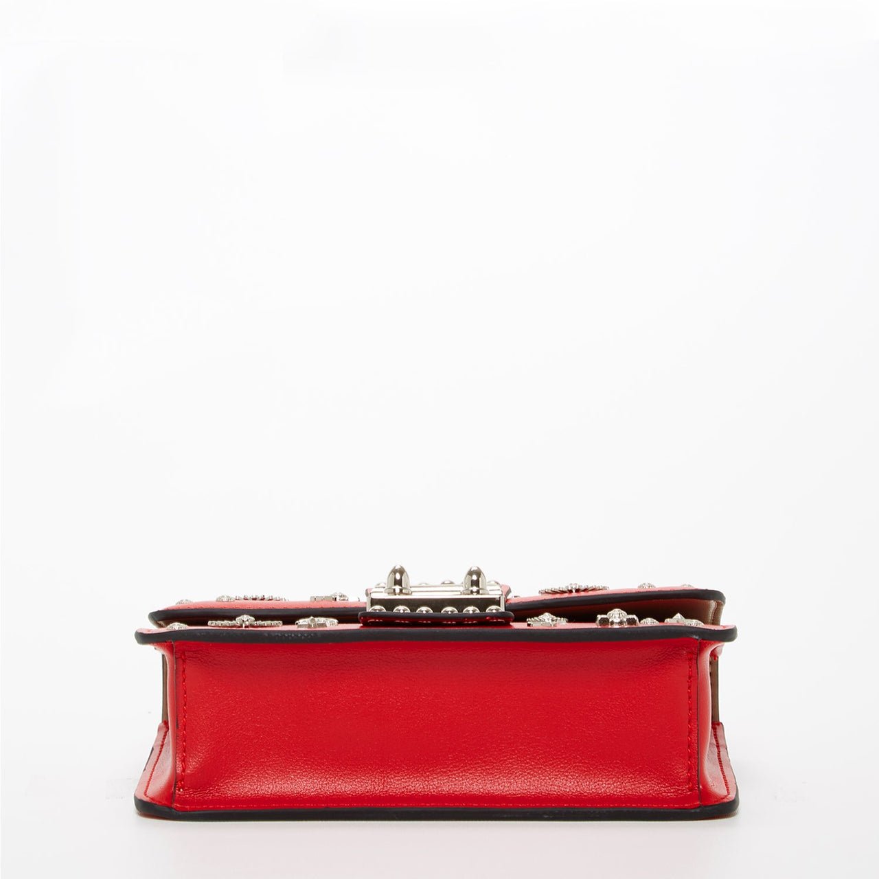 The Hollywood Studded Leather Crossbody Bag Red -