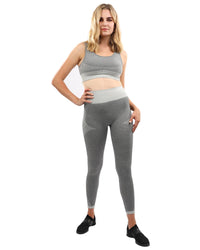 Thumbnail for Savoy - Isalda Seamless Leggings & Sports Bra Set - Grey - 1 COLOR -