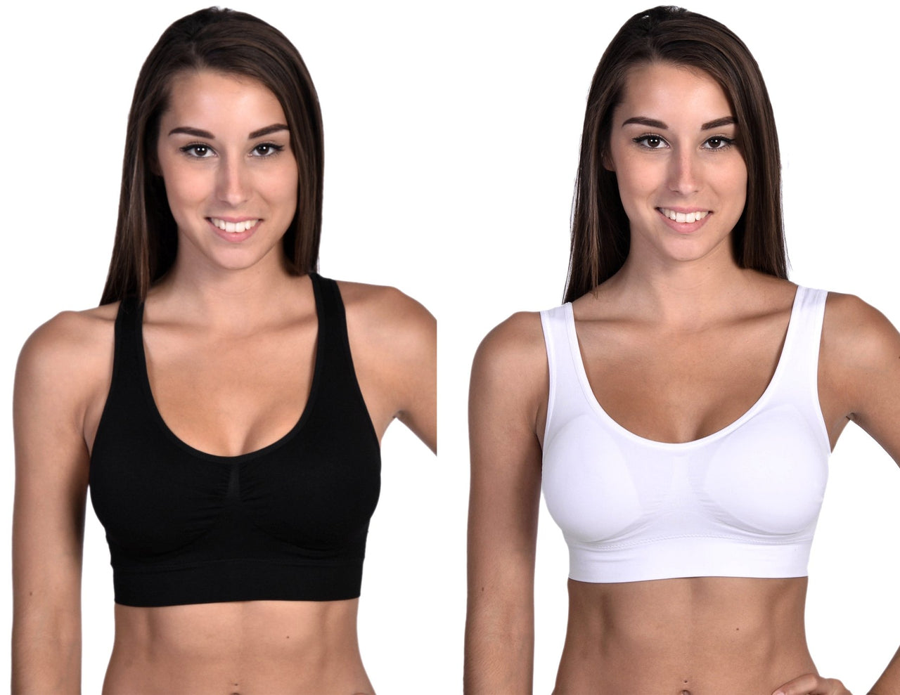 Most Comfortable Bra Top Black and White - 2 Pack -