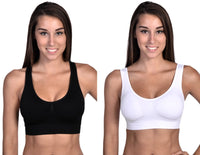 Thumbnail for Most Comfortable Bra Top Black and White - 2 Pack -