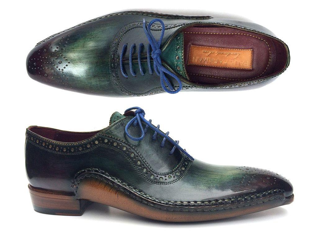 Paul Parkman - Green & Purple Handmade Oxfords -