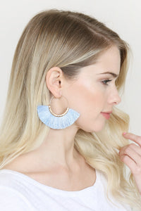 Thumbnail for Tassel Fan Hoop Earrings - 15 COLORS -