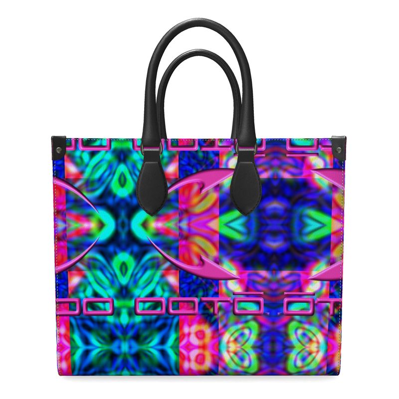 OOTO - PSYCHEDELIC EN QUAD - Leather Shopper Bag - 2 Leathers - 2 SIZES - 1 COLOR - -