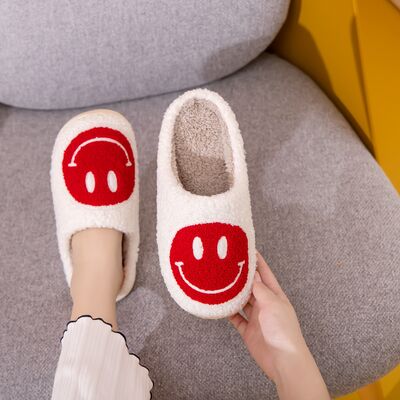 Melody Smiley Face Cozy Slippers - T - 1 COLOR -