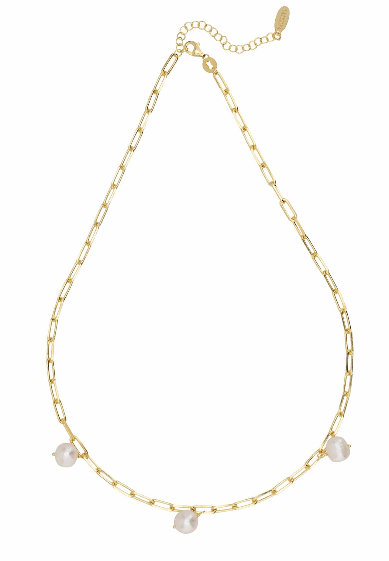 LATELITA - Amelia Three Pearl Necklace Gold -