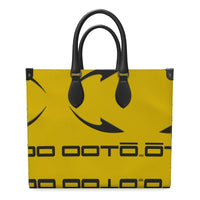 Thumbnail for OOTO - DASH EN BLACK ON GRASS YELLOW - Leather Shopper Bag - 2 SIZES - 1 COLOR -