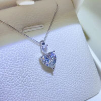 Thumbnail for 2 Carat Moissanite 925 Sterling Silver Heart Pendant Necklace