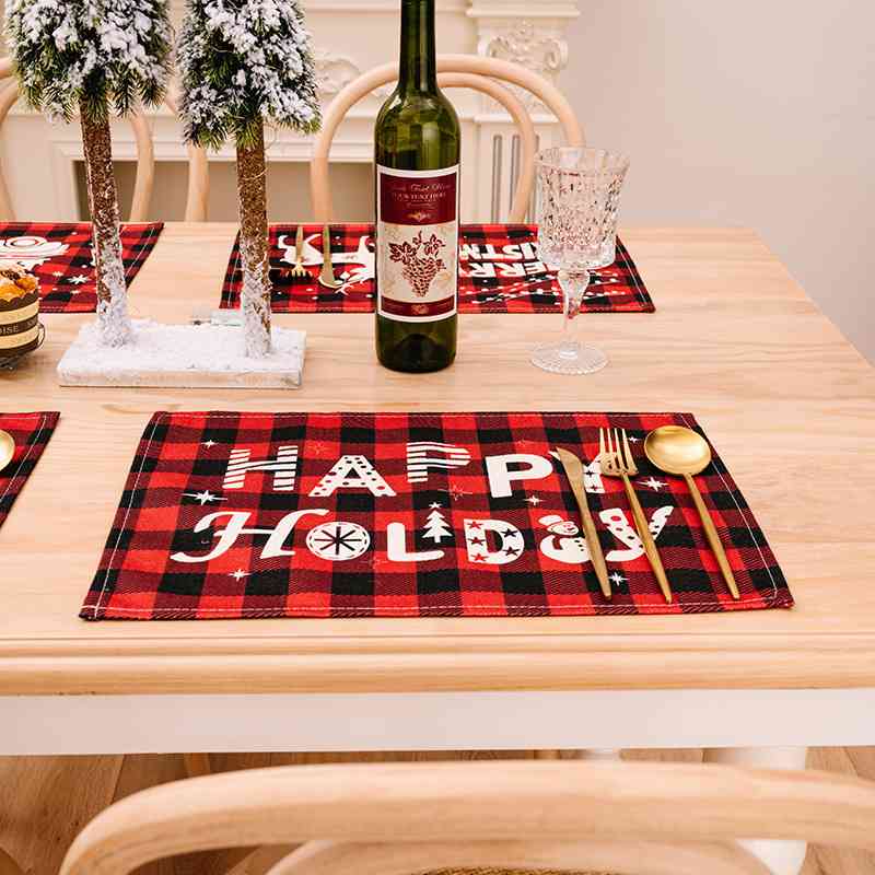 Assorted 2-Piece Plaid Placemats - [5-10 DAY DELIVERY] - [CHOOSE 1 GET 1 RANDOM PICK] - 2 PCS. - T - 6 STYLES -