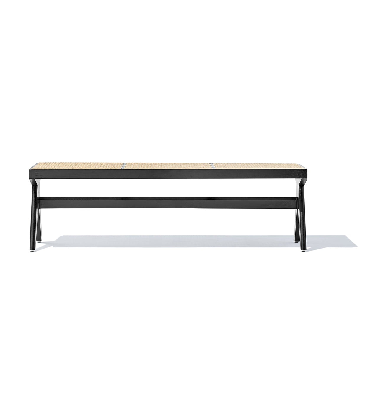 GFURN - Célia Bench - Black & Natural Rattan -