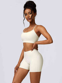 Thumbnail for Sport Bra and Wide Waistband Shorts Set - 2 PCS. - T - 5 COLORS -