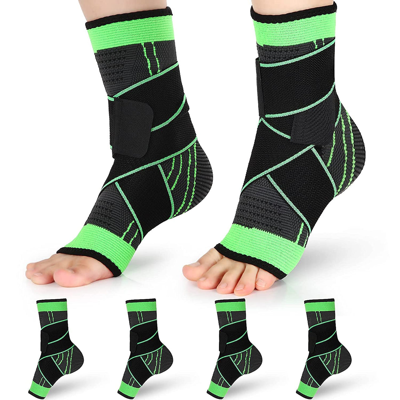 Adjustable Ankle Sport Wrap Ankle Compression Sleeve Foot Brace for all activities you enjoy  - [10-15 DAY DELIVERY] - 4 SIZES - 2 COLORS -