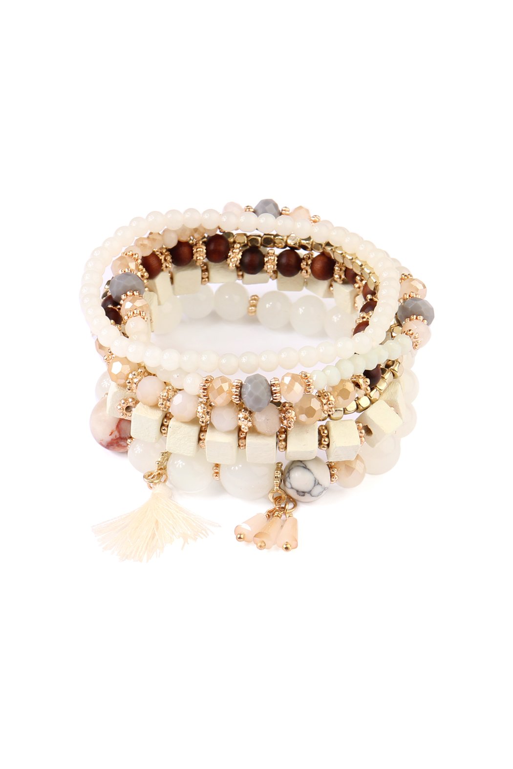 Riah Fashion - Charm Stack Bracelet - 4 COLORS -