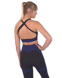 Thumbnail for Savoy - Trois Seamless Sports Bra - Black With Navy - 1 COLOR -