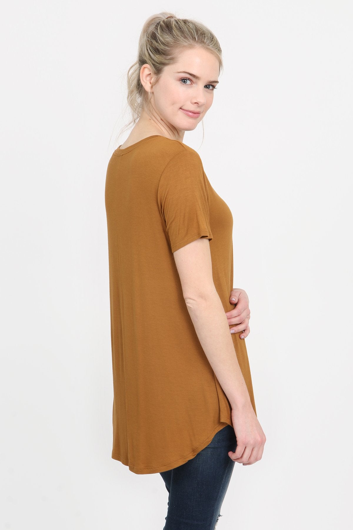 Riah Fashion - Premium Rayon Short Sleeve Top - 12 COLORS -