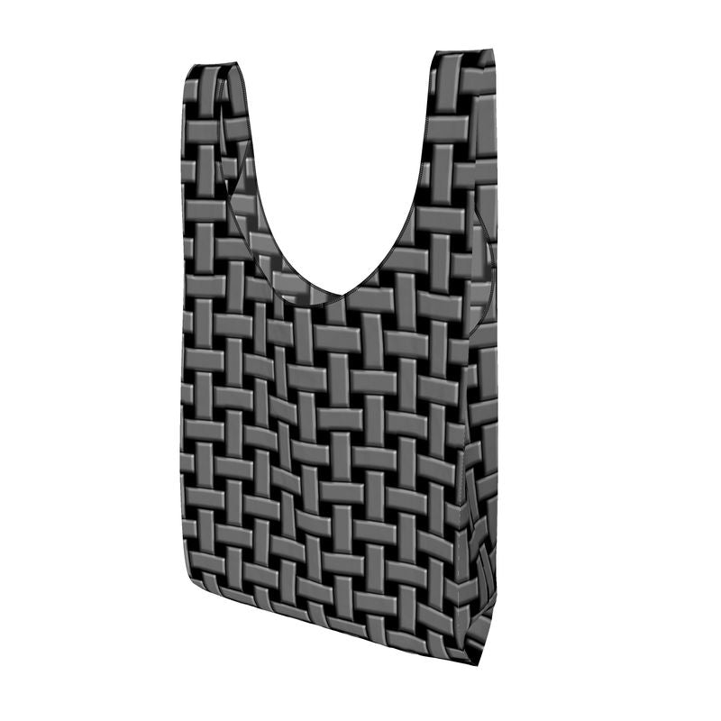 OOTO - GREY WEAVE ON BLACK - Parachute Shopping Bag - 1 COLOR -