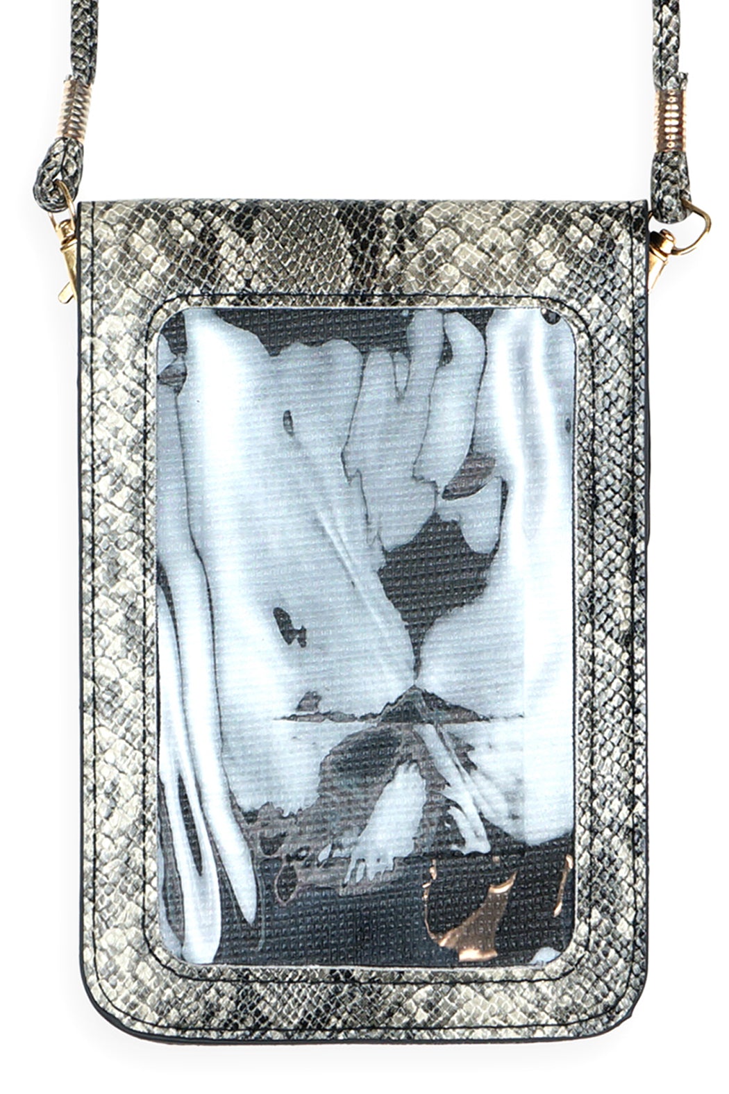 Snake Skin Cellphone Crossbody With Clear Window - NIICE! - 3 COLORS -