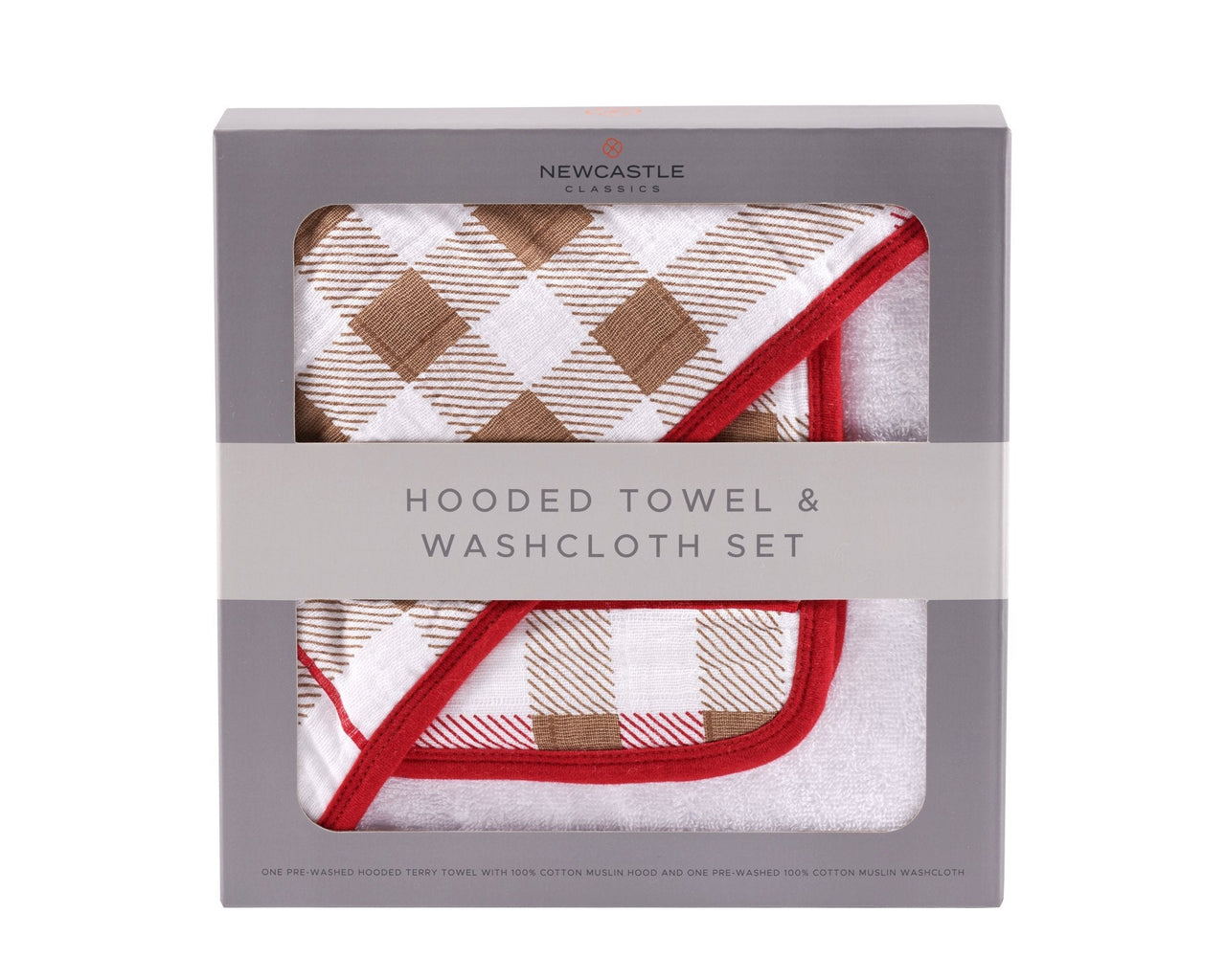 Newcastle - Plaid Cotton Hooded Towel and Washcloth Set -