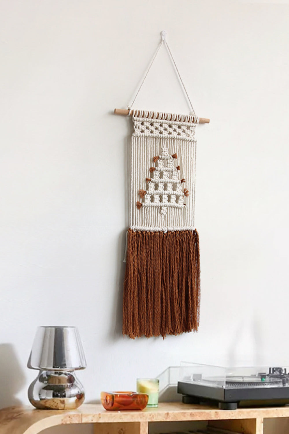 Macrame Fringe Wall Hanging - 21.6" X 11.8" - T - 3 COLORS -