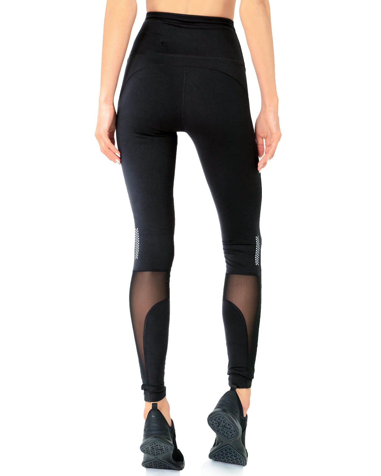 Savoy - Energique Athletic Leggings With Reflective Strips and Mesh Panels - 1 COLOR -