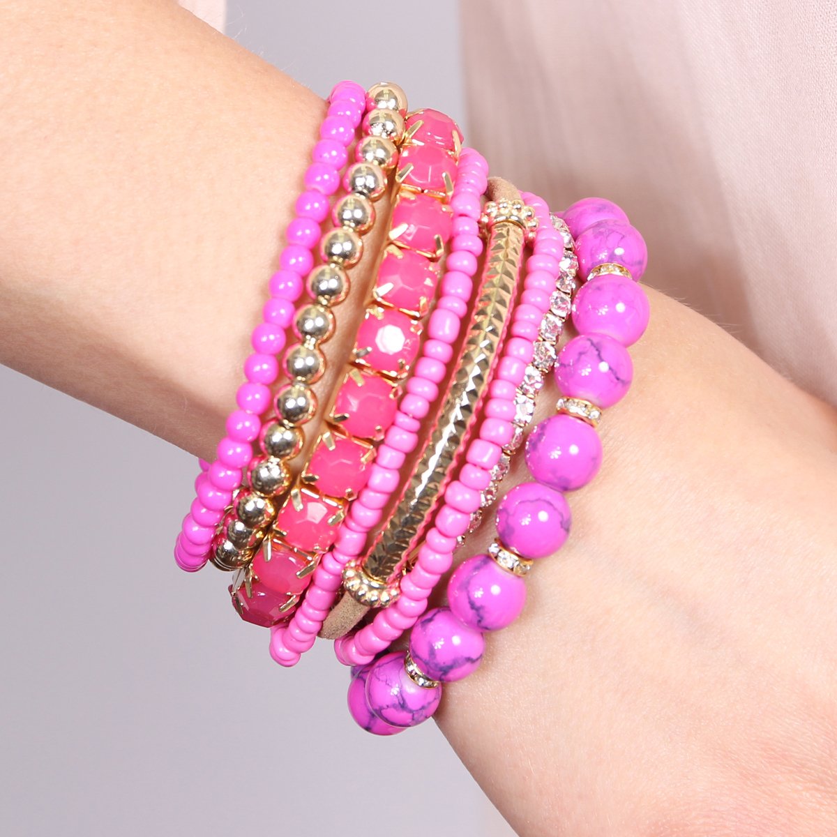 Multicolor Beaded Stretch Bracelet  - 26 COLORS