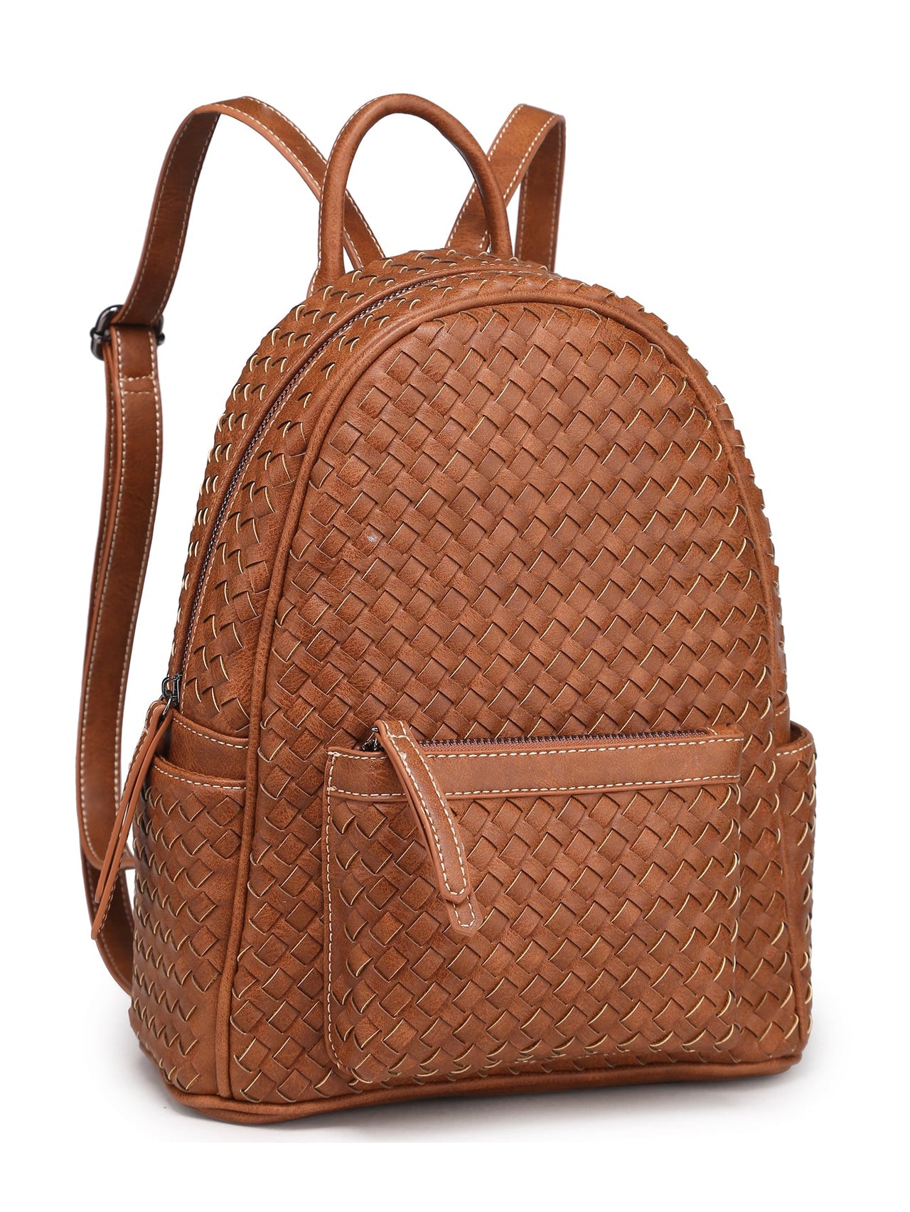 Shomico - Woven Backpack Purse for Women - Camel - 1 COLOR -