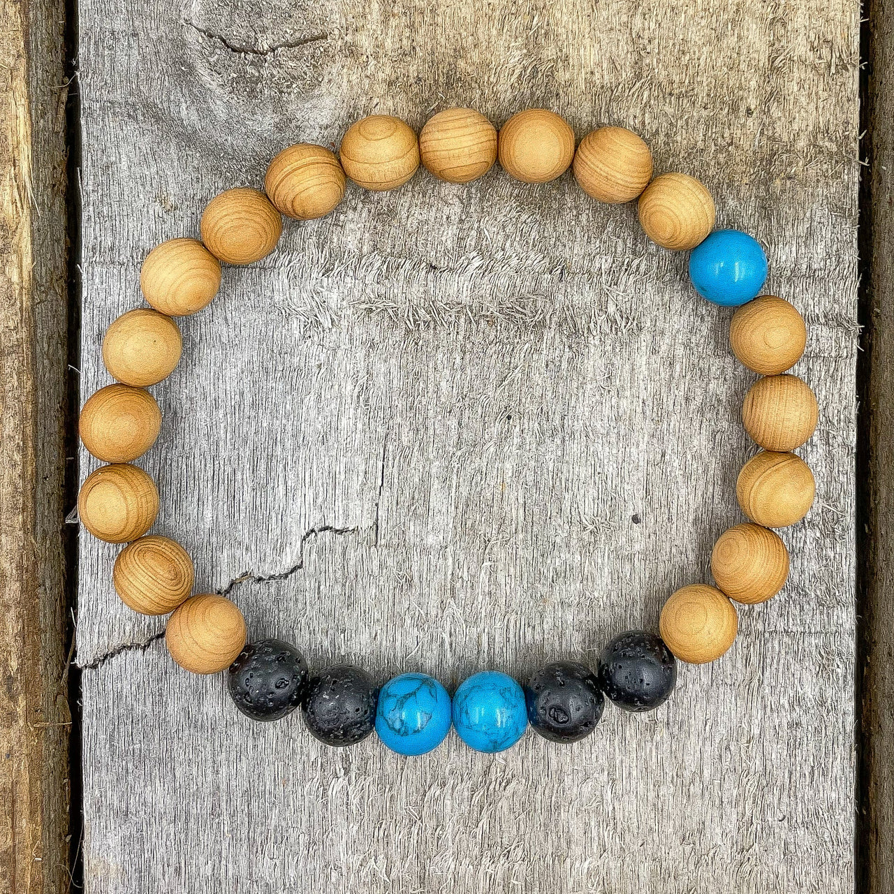 Central - Turquoise Howlite, Lava Rock, & Cedar -