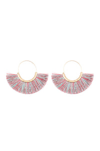 Thumbnail for Tassel Fan Hoop Earrings - 15 COLORS -