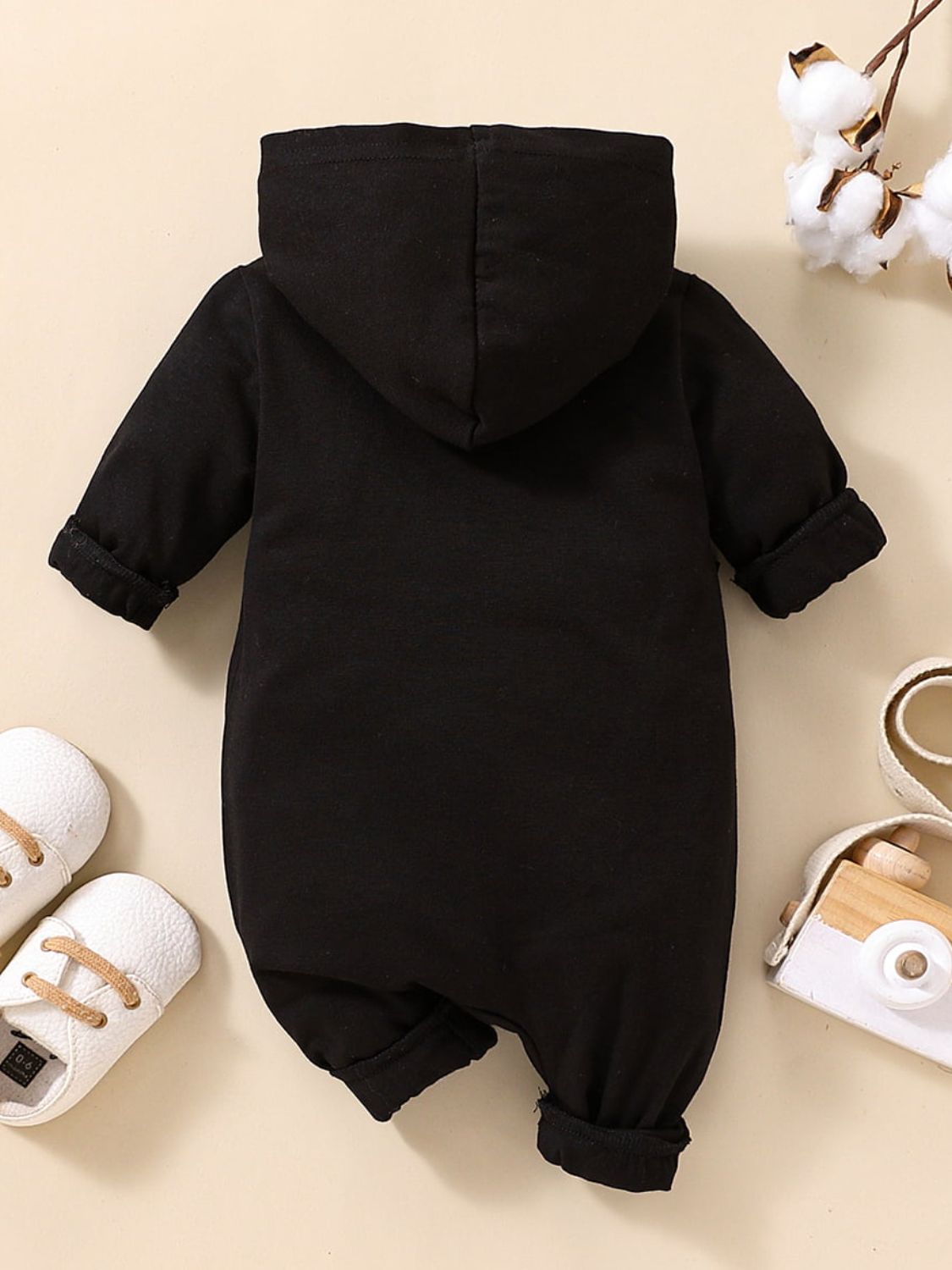 Baby LITTLE BOSS Graphic Hooded Jumpsuit - T - 6 SIZES - 2 COLORS -