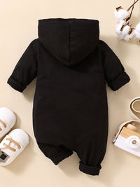 Thumbnail for Baby LITTLE BOSS Graphic Hooded Jumpsuit - T - 6 SIZES - 2 COLORS -