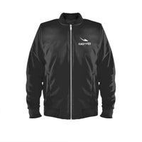 Thumbnail for OOTO - DASH EN WHITE ON BLACK - Mens bomber jacket - 4 INNER/OUTER FINISHES -