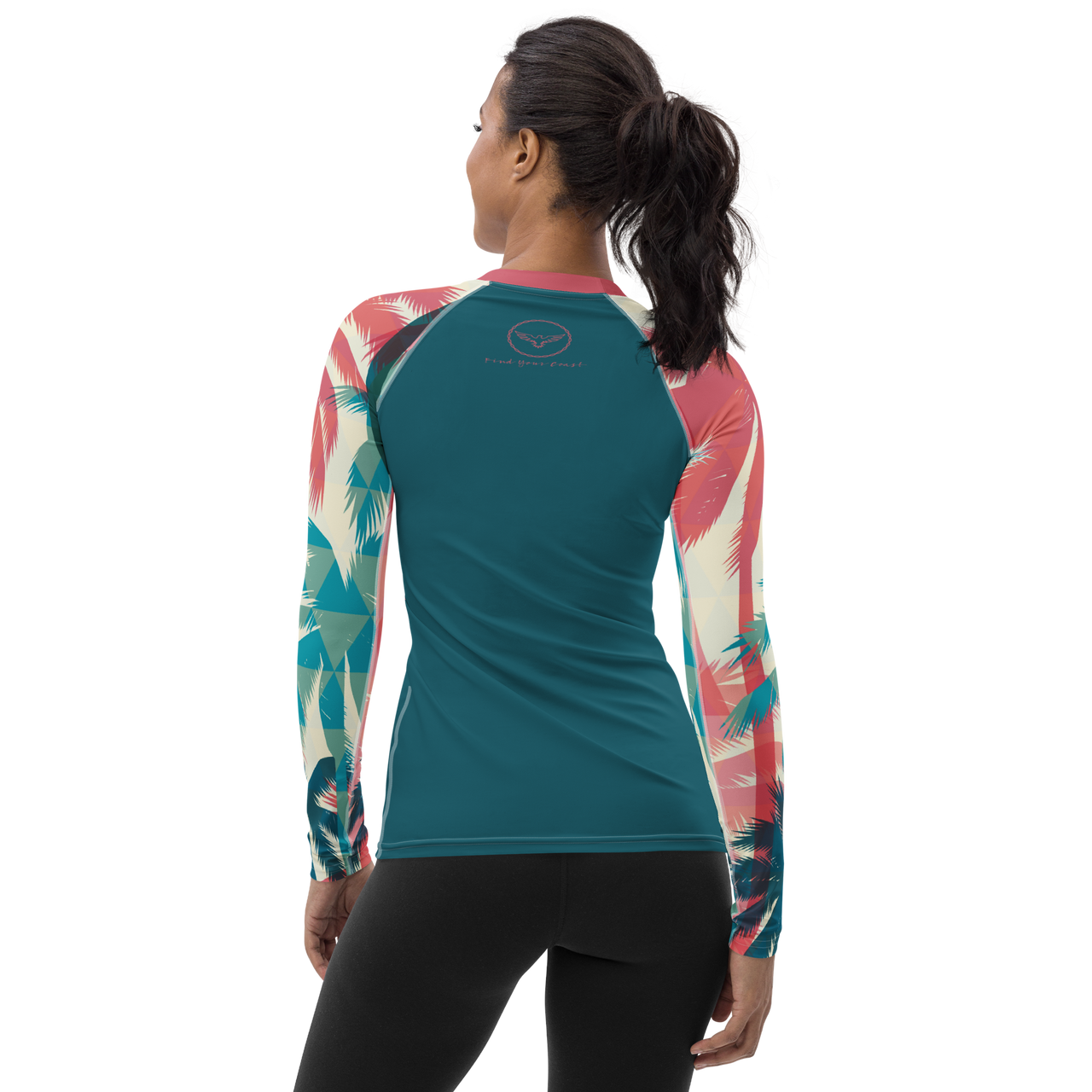 FYC - Women's Palm Season Sleeve Performance Rash Guard UPF 40+ - 1 COLOR -