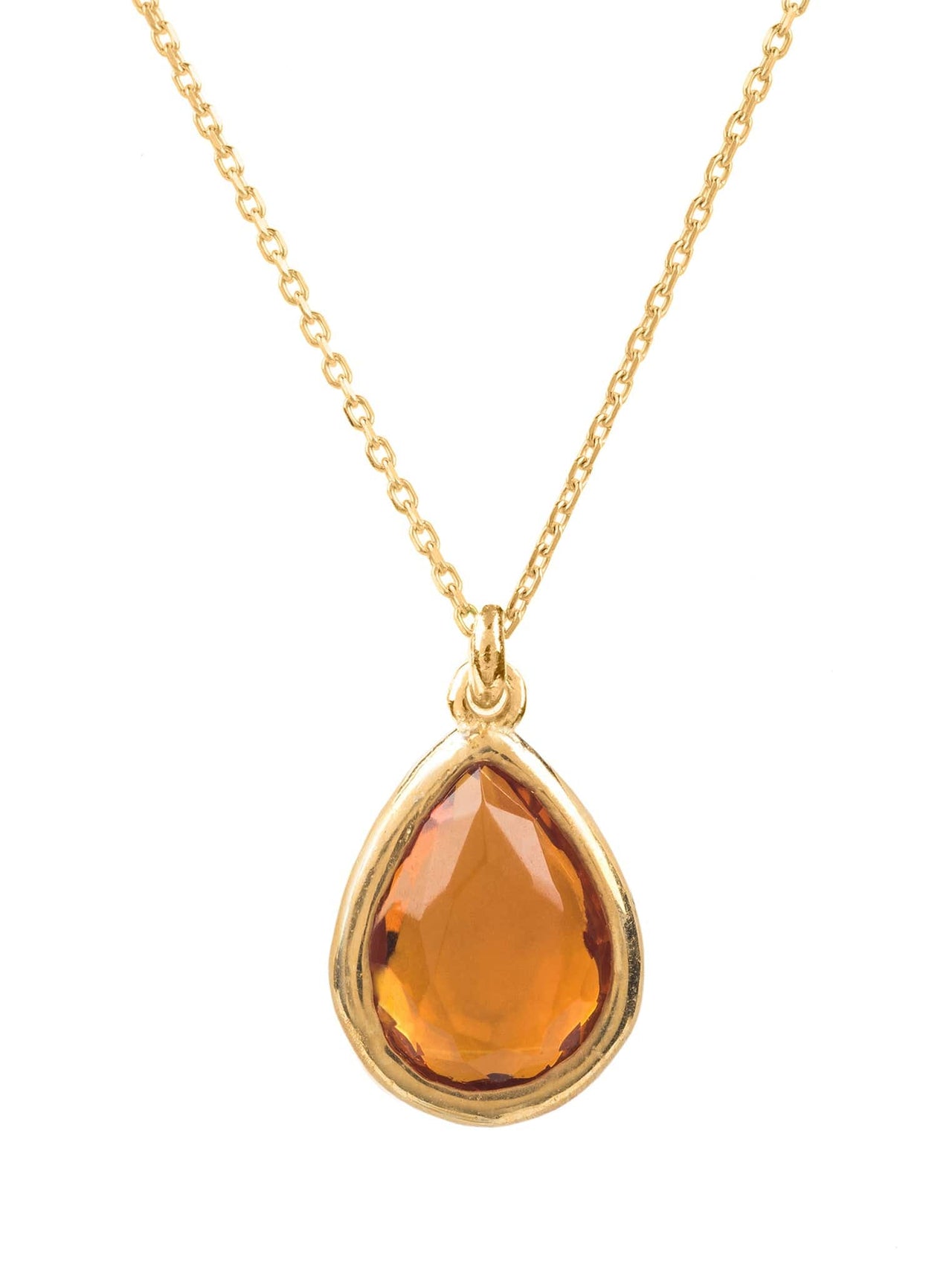 LATELITA - Pisa Mini Teardrop Necklace Gold Citrine -