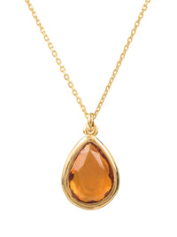 Thumbnail for LATELITA - Pisa Mini Teardrop Necklace Gold Citrine -