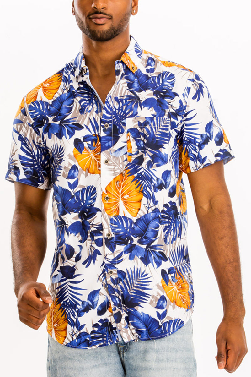 WEIV - Digital Print Hawaiian Short Sleeve Shirt -