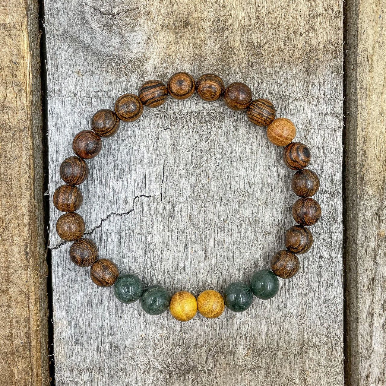 Central - Yellow Sandalwood, Green Jasper, & Sandalwood -