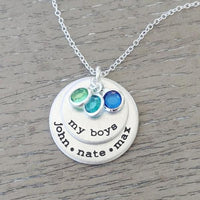 Thumbnail for My Boys Necklace With Birthstones -