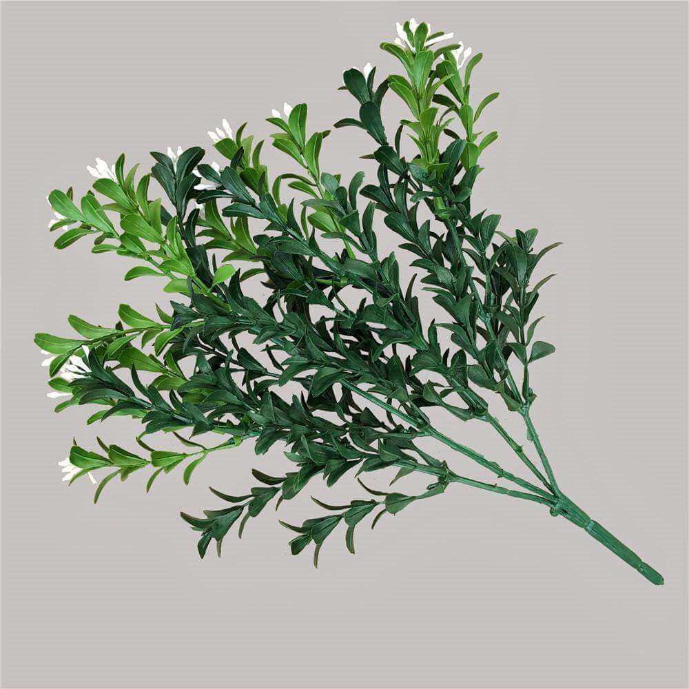 (5 Pack) Artificial Stem Flowering Boxwood Fake Plant 30cm -