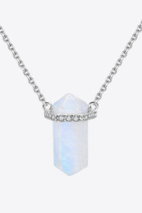 Thumbnail for Natural Moonstone Chain-Link Necklace - T - 2 FINISHES -